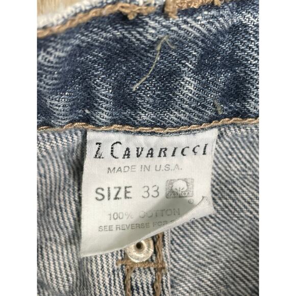 Vintage Z Cavaricci USA Made 100% Cotton Jeans Size 33 Light Wash Distressed - Picture 4 of 15